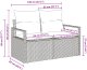 vidaXL 2-osobowa sofa ogrodowa z poduszkami czarna z polirattanu 7