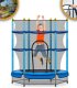 TRAMPOLINA OGRODOWA DUŻA STABILNA DLA DZIECI DO DOMU Z SIATKĄ 138 x 160 CM 1