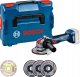 Zestaw Bosch Professional GWX 18V-7 Szlifierka kątowa tarcze osłona uchwyt 1