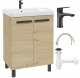 Zestaw łazienkowy szafka z umywalką 80x60 + bateria syfon korek click-clack Bonita 1