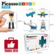 PICASSO TILES Klocki magnetyczne 2 figurki ludziki samolot helikopter 2