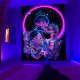 ITIMPORT Dekoracja ŚCIENNA UV OBRAZ Fluorescencyjny GOBELIN ODBLASK 150x150cm Czacha 6