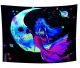 ITIMPORT Dekoracja ŚCIENNA UV OBRAZ Fluorescencyjny GOBELIN ODBLASK 150cm XL Księżyc 1