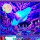 ITIMPORT Dekoracja ŚCIENNA UV OBRAZ Fluorescencyjny GOBELIN ODBLASK 150cm XL Planeta 2