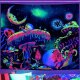 ITIMPORT Dekoracja ŚCIENNA UV OBRAZ Fluorescencyjny GOBELIN ODBLASK 150x150cm Grzyby 2