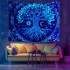ITIMPORT Dekoracja ŚCIENNA UV OBRAZ Fluorescencyjny GOBELIN ODBLASK 150x150cm Grzyby 5