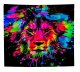 ITIMPORT Dekoracja ŚCIENNA UV OBRAZ Fluorescencyjny GOBELIN ODBLASK 150x150cm Lew2 1