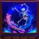 ITIMPORT Dekoracja ŚCIENNA UV OBRAZ Fluorescencyjny GOBELIN ODBLASK Szkielet Skate 2