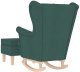 vidaXL Fotel bujany z podnóżkiem, ciemnozielony, tkanina 6