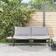 vidaXL Sofa ogrodowa 2-osobowa z jasnoszarymi poduszkami 1