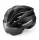 Kask rowerowy Rockbros z szybką, odpinane okulary z ochroną UV, unisex - czarny 1