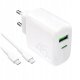 Ładowarka Puro Daily Prolite 45W USB-C USB-A Power Delivery z kablem USB-C - biała 1