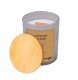 Świeca sojowa DONAU HOME, w szarym szkle, drewniana pokrywa i knot, Citrus Glow, 200g 3