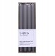 Świeca stołowa długa ryflowana DONAU HOME, 25x300 mm, 4 szt., szara 2