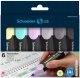 Zestaw zakreślaczy SCHNEIDER Job Pastel Grey, 1-5 mm, 6 szt., pudełko z zawieszką, mix kolorów 1