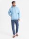 Bluza dresowa unisex z kapturem i kieszeniami  błękitna V8 OU-SNBC-0105 XS/S 4