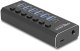 HUB USB Delock DELOCK 7 Port USB Hub mit 4 Ports 10 Gbps und 4 Schnellladeports 5 Gbps mit Schalter und Beleuchtung 1