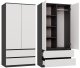 Topeshop Szafa Malwa SS-90 ANTRACYT BIEL 1