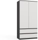 Topeshop Szafa Malwa SS-90 ANTRACYT BIEL 2