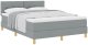 vidaXL Łóżko typu box spring z materacem Jasnoszary 140x200 cm Tkanina 2