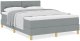 vidaXL Łóżko typu box spring z materacem Jasnoszary 140x200 cm Tkanina 4