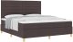 vidaXL Łóżko z materacem  Box Spring Ciemnobrązowe Super King Tkanina 1