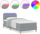 vidaXL Łóżko Box Spring z materacem i LED jasnoszary 90x200 cm tkanina 3