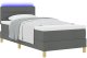 vidaXL Łóżko kontynentalne z materacem i LED - Ciemnoszary 90x200 cm Tkanina 1