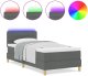 vidaXL Łóżko kontynentalne z materacem i LED - Ciemnoszary 90x200 cm Tkanina 3