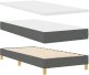 vidaXL Łóżko kontynentalne z materacem i LED - Ciemnoszary 90x200 cm Tkanina 5