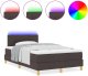 vidaXL Łóżko kontynentalne z materacem i LED ciemny brąz 120x200 cm tkanina 3