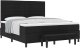 vidaXL Czarne łóżko box spring z materacem i poduszką 180x200 cm Tkanina 1