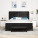 vidaXL Czarne łóżko box spring z materacem i poduszką 180x200 cm Tkanina 4