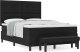 vidaXL Czarne łóżko z tapicerowanym stelażem z materacem i ławą 140x200 cm tkanina 4