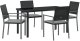 vidaXL Zestaw 3 Czarny PE Rattan 54x62.5x89 cm Wytrzymałe 1