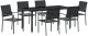 vidaXL Zestaw 4 Czarny Polirattan, stal malowana proszkowo 54x62,5x89 cm 1