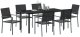 vidaXL Zestaw 4 Czarny Polirattan, stal malowana proszkowo 54x62,5x89 cm 2