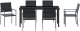 vidaXL Zestaw 4 Czarny Polirattan, stal malowana proszkowo 54x62,5x89 cm 6