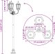 Słup ogrodowy 3-lampowy E27 brązowy 220 cm aluminium 8