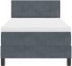 Łóżko kontynentalne z materacem ciemnoszarym pojedyncze aksamitne 8