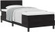 Box Spring Łóżko z materacem Czarne Pojedyncze Aksamitne 2