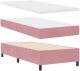 Łóżko Kontynentalne z Materacem Różowe Pojedyncze Aksamitne 7