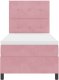 Łóżko Kontynentalne z Materacem Różowe Pojedyncze Aksamitne 8