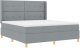 Łóżko boxspring z materacem jasnoszary 180x200 cm tkanina 1