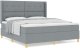 Łóżko boxspring z materacem jasnoszary 180x200 cm tkanina 2