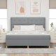 Łóżko boxspring z materacem jasnoszary 180x200 cm tkanina 3