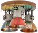 Industrialna lampa sufitowa, 25 W, kolorowa, 42x25 cm, E27 3