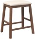 vidaXL Krzesła barowe z poduszkami 2 szt. Brązowe lite drewno gumowe 7