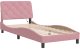 vidaXL Rama łóżka z oświetleniem LED, różowa, 80x200 cm, aksamitna 3