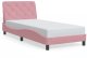 vidaXL Rama łóżka z oświetleniem LED, różowa, 80x200 cm, aksamitna 5